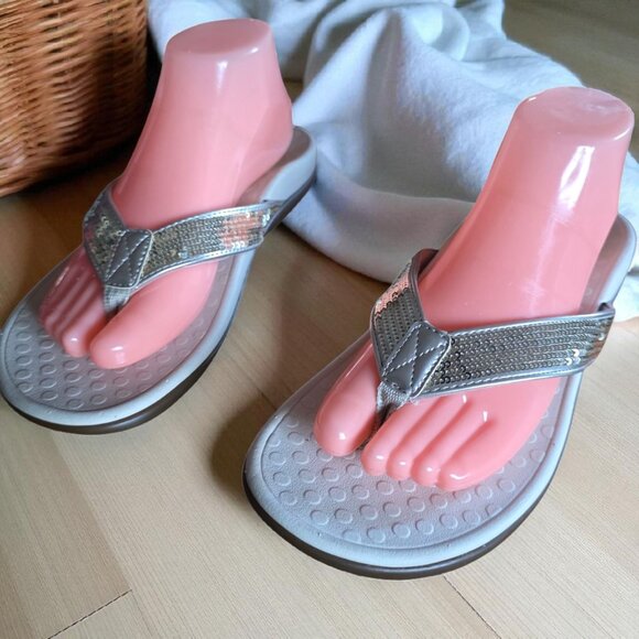 VIONIC ( 9 ) TIDE  Podiatrist-Designed Footbed Orthotic Support Leather Sequin - Picture 4 of 10